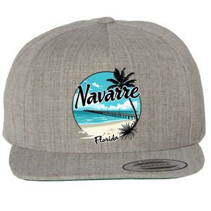 Scenic Navarre Florida Beach And Pier Art Wool Snapback Cap