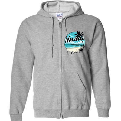 Scenic Navarre Florida Beach And Pier Art Full Zip Hoodie