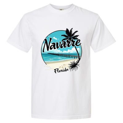 Scenic Navarre Florida Beach And Pier Art Garment-Dyed Heavyweight T-Shirt