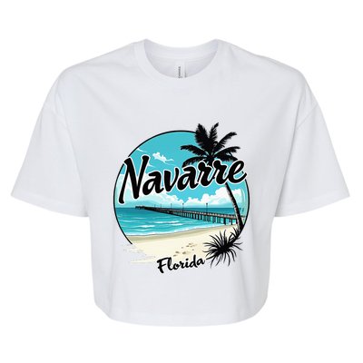 Scenic Navarre Florida Beach And Pier Art Bella+Canvas Jersey Crop Tee