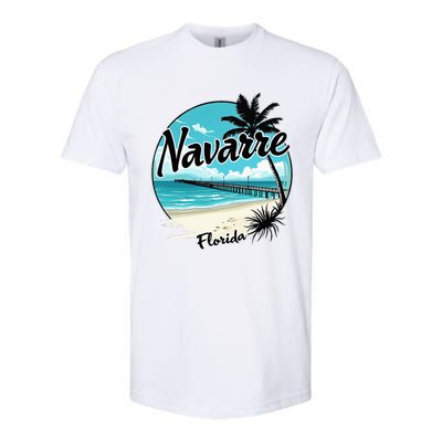 Scenic Navarre Florida Beach And Pier Art Softstyle CVC T-Shirt