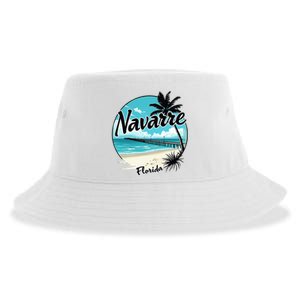 Scenic Navarre Florida Beach And Pier Art Sustainable Bucket Hat