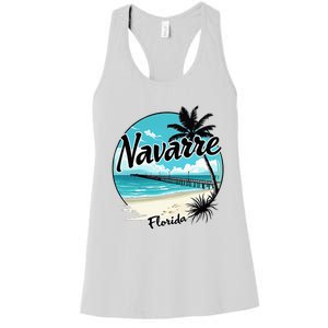 Scenic Navarre Florida Beach And Pier Art Women's Racerback Tank