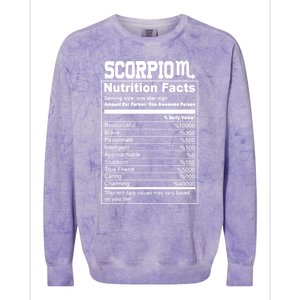 Scorpio Nutrition Facts Great Gift Colorblast Crewneck Sweatshirt