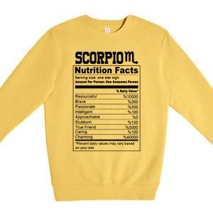 Scorpio Nutrition Facts Great Gift Premium Crewneck Sweatshirt