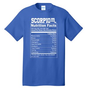 Scorpio Nutrition Facts Great Gift Tall T-Shirt