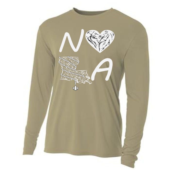 Support Never Forget Nola Orleans Strong Cooling Performance Long Sleeve Crew