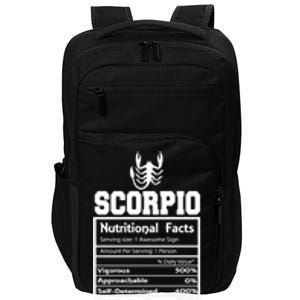 Scorpio Nutritional Facts Horoscope Zodiac Astrology Sign Meaningful Gift Impact Tech Backpack