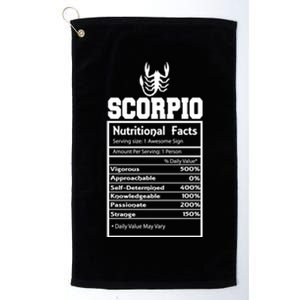 Scorpio Nutritional Facts Horoscope Zodiac Astrology Sign Meaningful Gift Platinum Collection Golf Towel