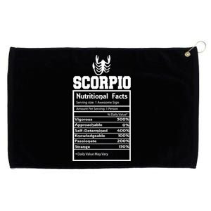 Scorpio Nutritional Facts Horoscope Zodiac Astrology Sign Meaningful Gift Grommeted Golf Towel