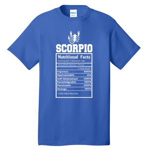 Scorpio Nutritional Facts Horoscope Zodiac Astrology Sign Meaningful Gift Tall T-Shirt