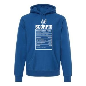 Scorpio Nutritional Facts Horoscope Zodiac Astrology Sign Meaningful Gift Premium Hoodie