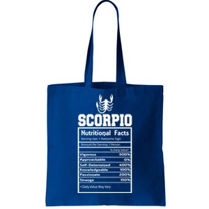 Scorpio Nutritional Facts Horoscope Zodiac Astrology Sign Meaningful Gift Tote Bag