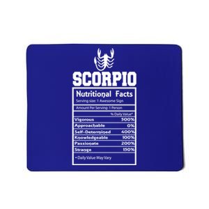 Scorpio Nutritional Facts Horoscope Zodiac Astrology Sign Meaningful Gift Mousepad