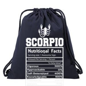 Scorpio Nutritional Facts Horoscope Zodiac Astrology Sign Meaningful Gift Drawstring Bag