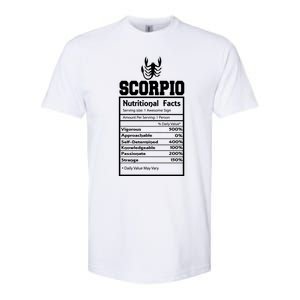 Scorpio Nutritional Facts Horoscope Zodiac Astrology Sign Meaningful Gift Softstyle CVC T-Shirt