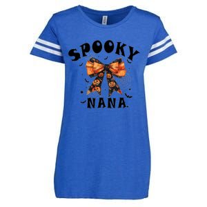 Spooky Nana Funny Pumpkin Halloween Season Matching Family Enza Ladies Jersey Football T-Shirt