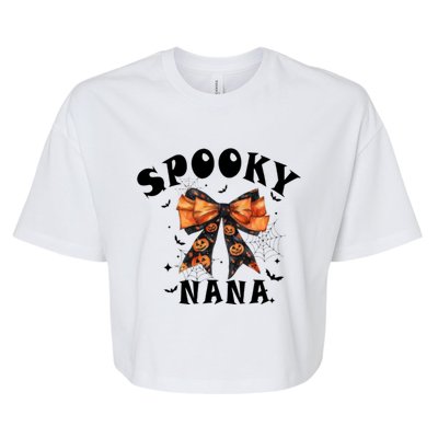 Spooky Nana Funny Pumpkin Halloween Season Matching Family Bella+Canvas Jersey Crop Tee