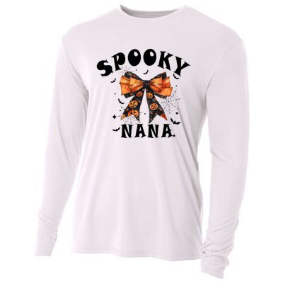 Spooky Nana Funny Pumpkin Halloween Season Matching Family Cooling Performance Long Sleeve Crew