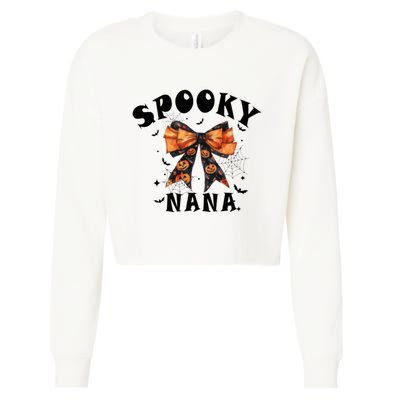 Spooky Nana Funny Pumpkin Halloween Season Matching Family Cropped Pullover Crew