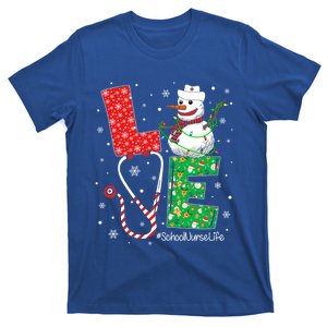 School Nurse Funny Nursing Christmas Snow Love Nurse Life Gift T-Shirt