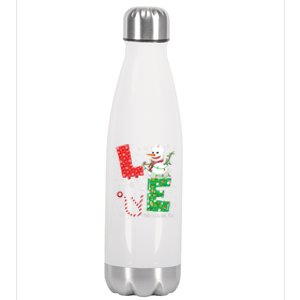 School Nurse Funny Nursing Christmas Snow Love Nurse Life Gift Stainless Steel Insulated Water Bottle