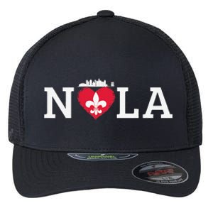 Support Never Forget Nola Orleans Strong Flexfit Unipanel Trucker Cap