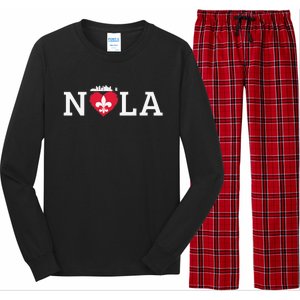 Support Never Forget Nola Orleans Strong Long Sleeve Pajama Set