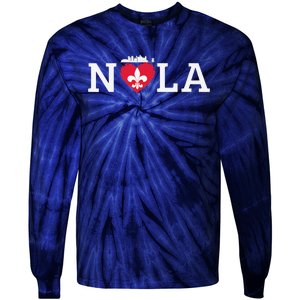 Support Never Forget Nola Orleans Strong Tie-Dye Long Sleeve Shirt