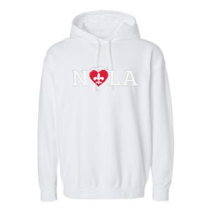 Support Never Forget Nola Orleans Strong Garment-Dyed Fleece Hoodie