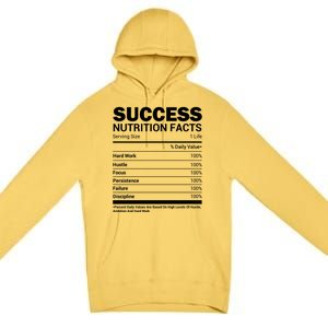 Success Nutrition Facts Funny Entrepreneur Motivation Gift Premium Pullover Hoodie