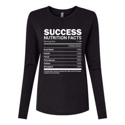 Success Nutrition Facts Funny Entrepreneur Motivation Gift Womens Cotton Relaxed Long Sleeve T-Shirt