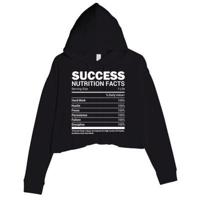 Success Nutrition Facts Funny Entrepreneur Motivation Gift Crop Fleece Hoodie