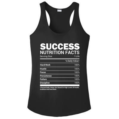 Success Nutrition Facts Funny Entrepreneur Motivation Gift Ladies PosiCharge Competitor Racerback Tank