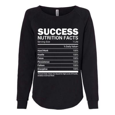 Success Nutrition Facts Funny Entrepreneur Motivation Gift Womens California Wash Sweatshirt