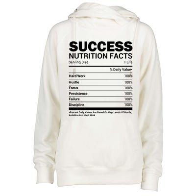 Success Nutrition Facts Funny Entrepreneur Motivation Gift Womens Funnel Neck Pullover Hood