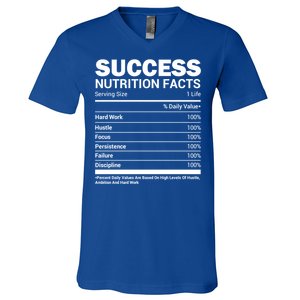 Success Nutrition Facts Funny Entrepreneur Motivation Gift V-Neck T-Shirt