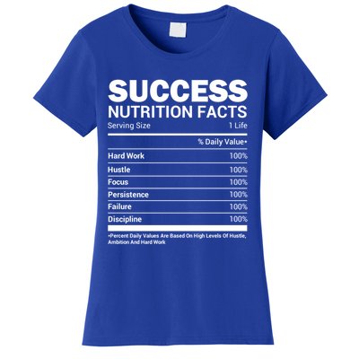 Success Nutrition Facts Funny Entrepreneur Motivation Gift Women's T-Shirt