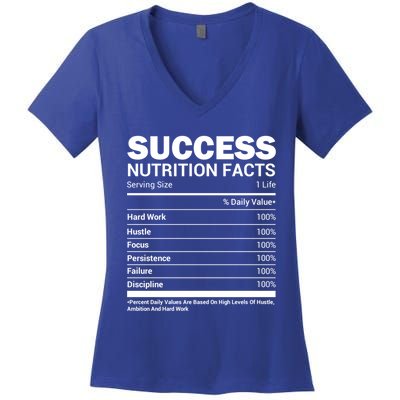 Success Nutrition Facts Funny Entrepreneur Motivation Gift Women's V-Neck T-Shirt