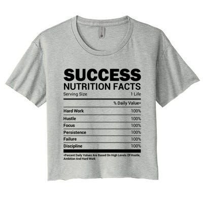 Success Nutrition Facts Funny Entrepreneur Motivation Gift Women's Crop Top Tee