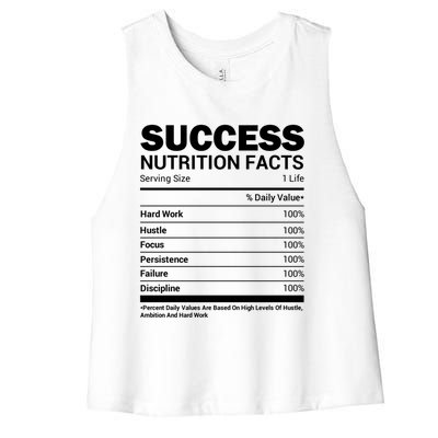 Success Nutrition Facts Funny Entrepreneur Motivation Gift Women's Racerback Cropped Tank