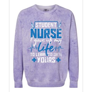 Student Nurse Funny Gift Stethoscope Medicine Gift Colorblast Crewneck Sweatshirt