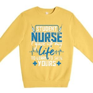 Student Nurse Funny Gift Stethoscope Medicine Gift Premium Crewneck Sweatshirt