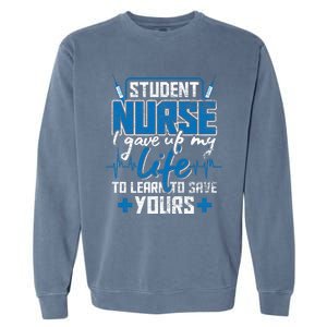 Student Nurse Funny Gift Stethoscope Medicine Gift Garment-Dyed Sweatshirt