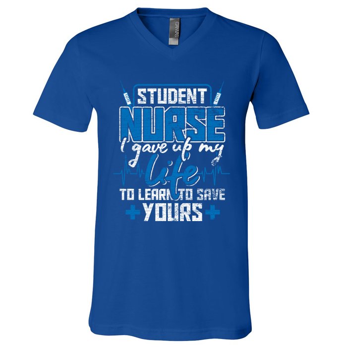 Student Nurse Funny Gift Stethoscope Medicine Gift V-Neck T-Shirt