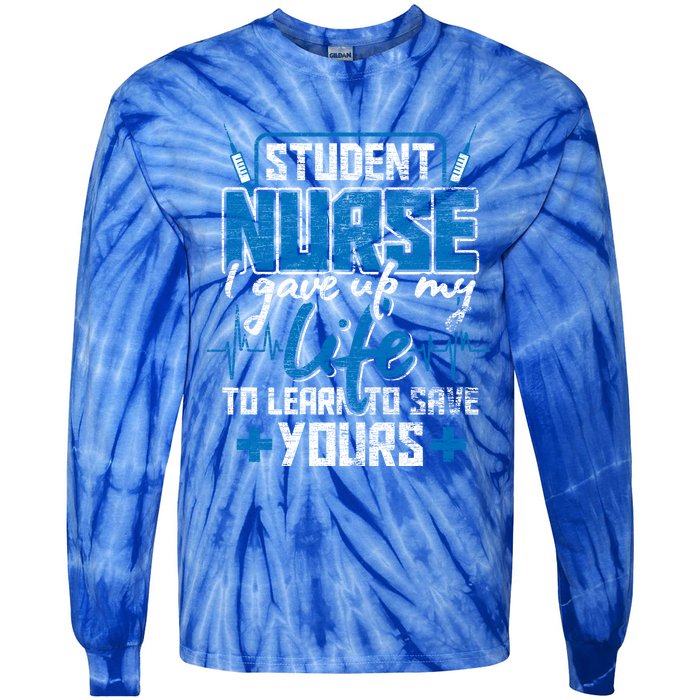 Student Nurse Funny Gift Stethoscope Medicine Gift Tie-Dye Long Sleeve Shirt