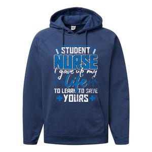 Student Nurse Funny Gift Stethoscope Medicine Gift Performance Fleece Hoodie