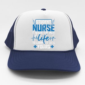 Student Nurse Funny Gift Stethoscope Medicine Gift Trucker Hat