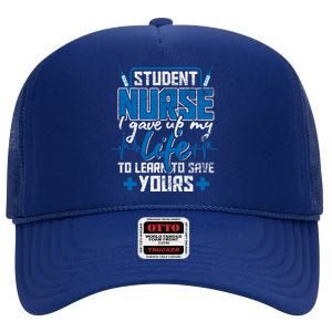 Student Nurse Funny Gift Stethoscope Medicine Gift High Crown Mesh Back Trucker Hat