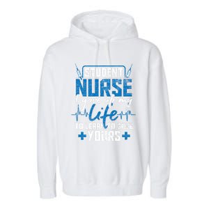 Student Nurse Funny Gift Stethoscope Medicine Gift Garment-Dyed Fleece Hoodie